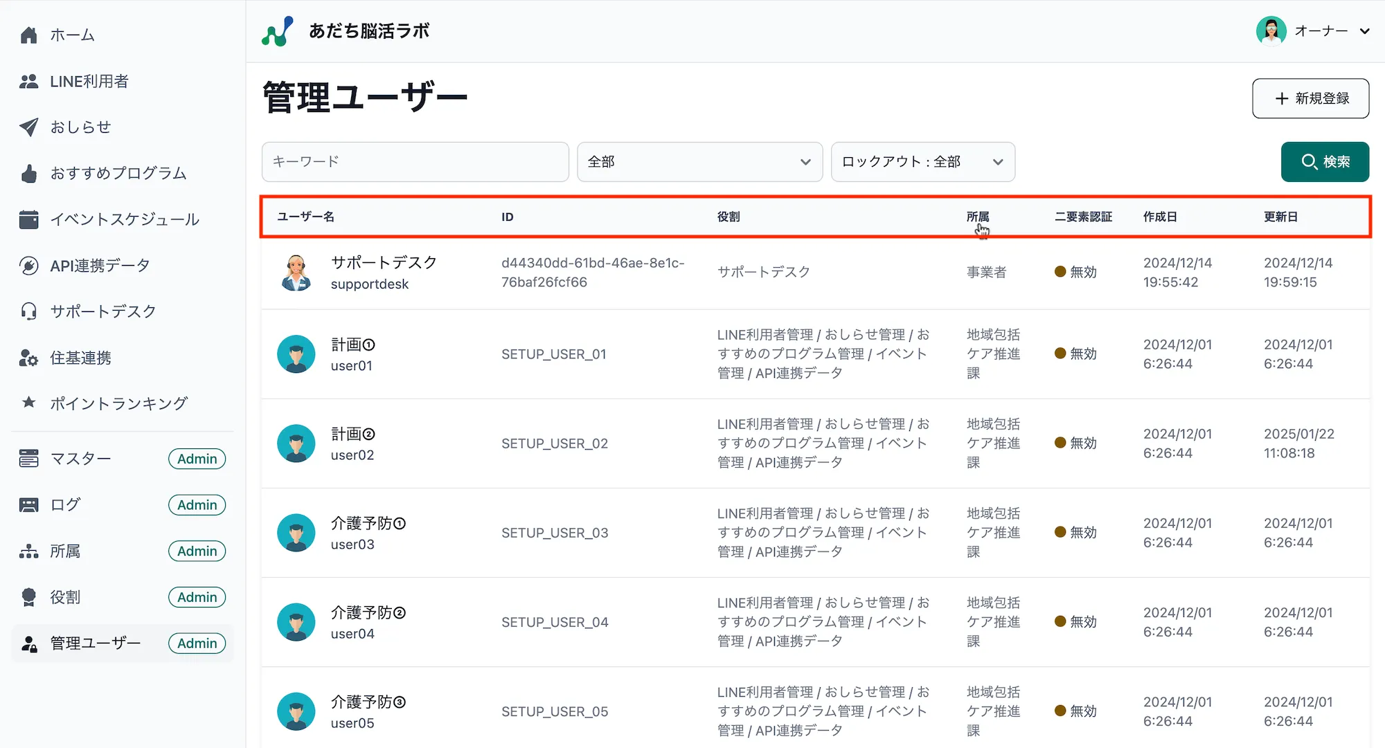 一覧並び替え